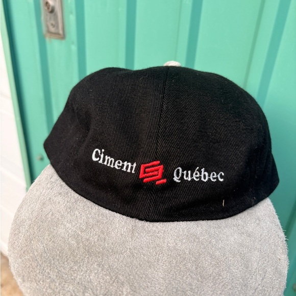 Vintage CIMENT QUEBEC strapback hat grey black - Picture 2 of 6